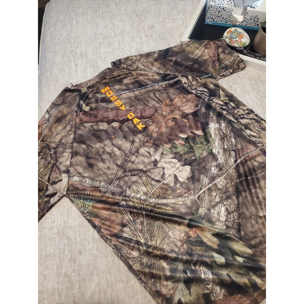 Men's Mossy Oak Short Sleeved Camo 100% Polyester Shirt - Size XL - Picture 2 of 6